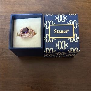 Stauer Amethyst Rose Gold Ring